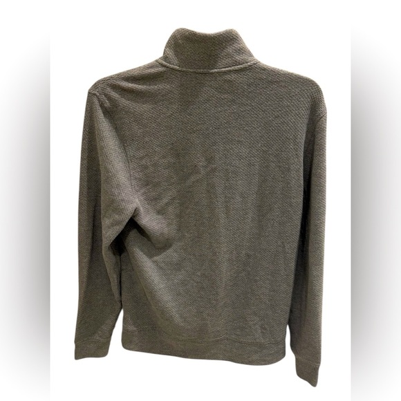 Perry Ellis Grayish Cotton Poly Fleece Zippered SWEATER Small - Picture 2 of 3